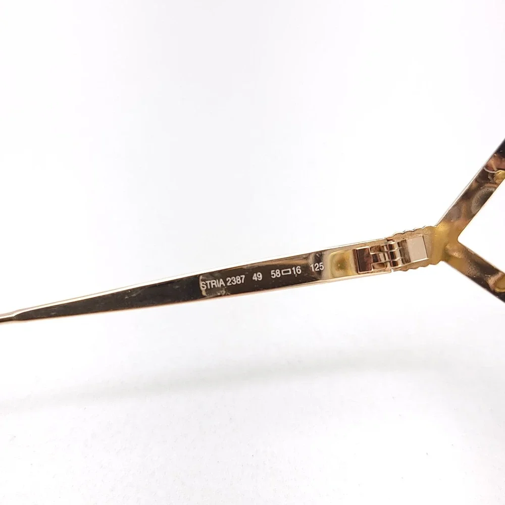 Christian Dior STRIA 2387 Vintage Oversized‎ Round Gold Black Eyeglass Frames